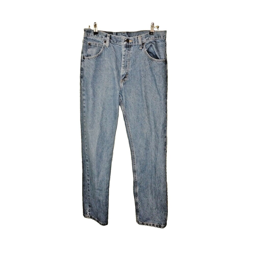 Wrangler Mens Jeans Size 33 X 30. Blue Straight Leg Jeans Good Cond. Cotton